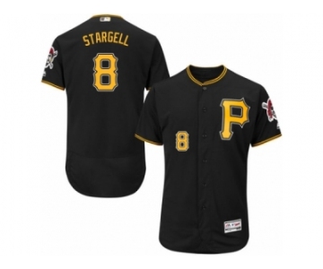 Men's Majestic Pittsburgh Pirates #8 Willie Stargell Black Flexbase Authentic Collection MLB Jersey