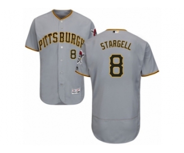 Men's Majestic Pittsburgh Pirates #8 Willie Stargell Grey Flexbase Authentic Collection MLB Jersey