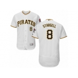 Men's Majestic Pittsburgh Pirates #8 Willie Stargell White Flexbase Authentic Collection MLB Jersey