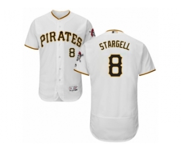 Men's Majestic Pittsburgh Pirates #8 Willie Stargell White Flexbase Authentic Collection MLB Jersey