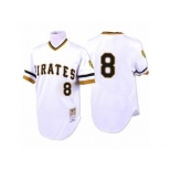 Men's Mitchell and Ness 1971 Pittsburgh Pirates #8 Willie Stargell Replica White Throwback MLB Jersey