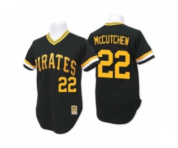 Men's Mitchell and Ness Pittsburgh Pirates #22 Andrew McCutchen Authentic Black Throwback MLB Jersey