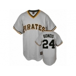 Men's Mitchell and Ness Pittsburgh Pirates #24 Barry Bonds Authentic Grey Throwback MLB Jersey