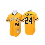 Men's Mitchell and Ness Pittsburgh Pirates #24 Barry Bonds Replica Gold Throwback MLB Jersey