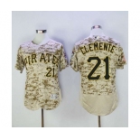 Men's Pittsburgh Pirates #21 Roberto Clemente Majestic Camo Flexbase Authentic Collection Player Jersey