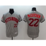 Men's Pittsburgh Pirates #22 Andrew McCutchen Majestic Gray Fashion Stars & Stripes Flex Base Player Jersey