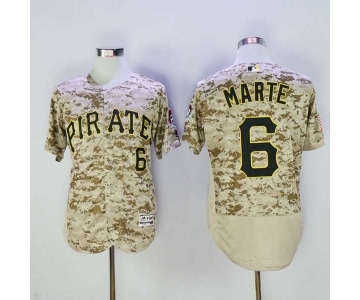 Men's Pittsburgh Pirates #6 Starling Marte Majestic Camo Flexbase Authentic Collection Player Jersey