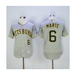 Men's Pittsburgh Pirates #6 Starling Marte Majestic Grey Flexbase Authentic Collection Player Jersey