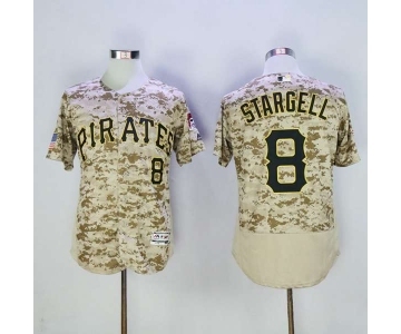 Men's Pittsburgh Pirates #8 Willie Stargell Majestic Camo Flexbase Authentic Collection Player Jersey