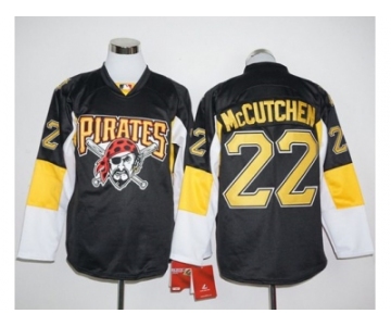 Pittsburgh Pirates #22 Andrew McCutchen Black Long Sleeve Stitched Baseball Jersey