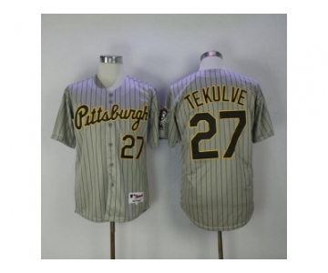 Pittsburgh Pirates #27 Kent Tekulve Grey Strip 1997 Turn Back The Clock Stitched MLB Jersey