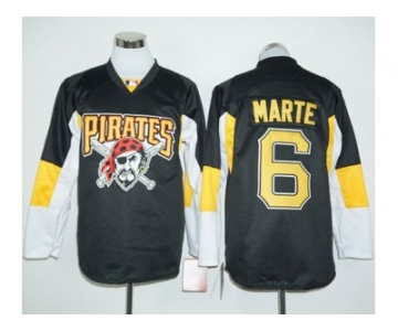 Pittsburgh Pirates #6 Starling Marte Black Long Sleeve Stitched Baseball Jersey