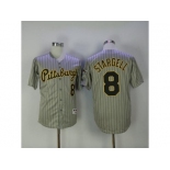 Pittsburgh Pirates #8 Willie Stargell Grey Strip 1997 Turn Back The Clock Stitched MLB Jersey