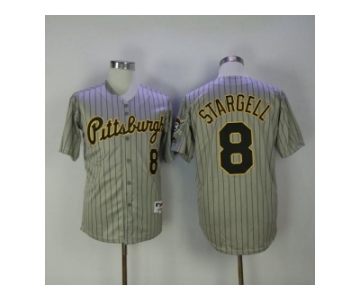 Pittsburgh Pirates #8 Willie Stargell Grey Strip 1997 Turn Back The Clock Stitched MLB Jersey