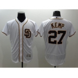 Men San Diego Padres #27 Matt Kemp Majestic White Flexbase Authentic Collection Jersey