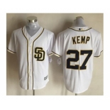 Men San Diego Padres #27 Matt Kemp White New Cool Base Stitched Baseball Jersey