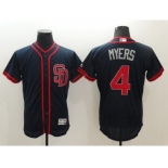 Men San Diego Padres #4 Wil Myers Navy Stars & Stripes 2016 Independence Day Flex Base Jersey