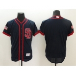 Men San Diego Padres Blank Majestic Navy 2016 Independence Day Stars & Stripes Flex Base Team Jersey