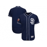 Men San Diego Padres Customized Majestic Navy 2018 Spring Training Flex Base Team Jersey