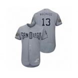 Men San Diego Padres Gray #13 50th Anniversary Manny Machado Flex Base Jersey