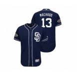 Men San Diego Padres Navy #13 50th Anniversary Manny Machado Flex Base Jersey