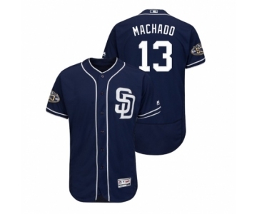 Men San Diego Padres Navy #13 50th Anniversary Manny Machado Flex Base Jersey