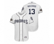 Men San Diego Padres White #13 50th Anniversary Manny Machado Flex Base Jersey