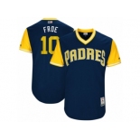 Men's 2017 Little League World Series Padres #10 Hunter Renfroe Froe Navy Jersey