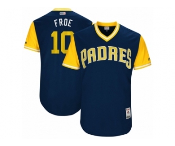 Men's 2017 Little League World Series Padres #10 Hunter Renfroe Froe Navy Jersey