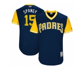 Men's 2017 Little League World Series Padres #15 Cory Spangenberg Spangy Navy Jersey