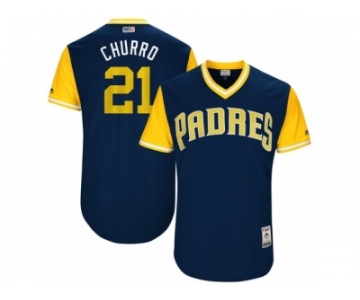 Men's 2017 Little League World Series Padres #21 Luis Torrens Churro Navy Jersey