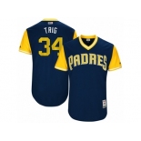 Men's 2017 Little League World Series Padres #34 Craig Stammen Trig Navy Jersey