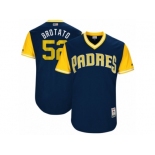 Men's 2017 Little League World Series Padres #52 Brad Hand Brotato Navy Jersey