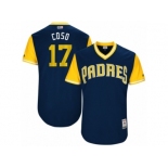 Men's 2017 Little League World Series Padres Allen Cordoba #17 Coso Navy Jersey