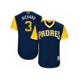 Men's 2017 Little League World Series Padres Clayton Richard #3 Richard Navy Jersey