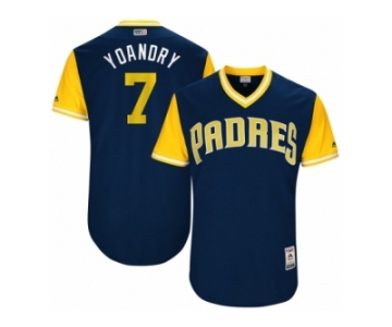 Men's 2017 Little League World Series Padres Manuel Margot #7 Yoandry Navy Jersey