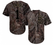 Men's Majestic San Diego Padres #1 Ozzie Smith Authentic Camo Realtree Collection Flex Base MLB Jersey