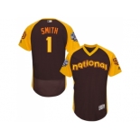 Men's Majestic San Diego Padres #1 Ozzie Smith Brown 2016 All-Star National League BP Authentic Collection Flex Base MLB Jerse