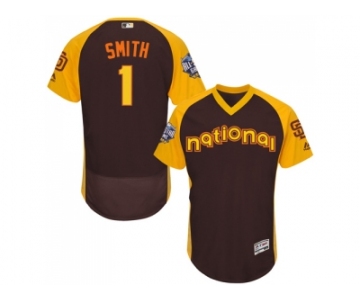 Men's Majestic San Diego Padres #1 Ozzie Smith Brown 2016 All-Star National League BP Authentic Collection Flex Base MLB Jerse