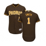 Men's Majestic San Diego Padres #1 Ozzie Smith Brown Alternate Flex Base Authentic Collection MLB Jersey