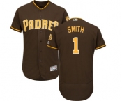 Men's Majestic San Diego Padres #1 Ozzie Smith Brown Alternate Flex Base Authentic Collection MLB Jersey