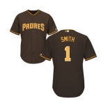 Men's Majestic San Diego Padres #1 Ozzie Smith Replica Brown Alternate Cool Base MLB Jersey