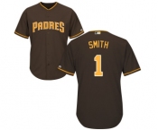 Men's Majestic San Diego Padres #1 Ozzie Smith Replica Brown Alternate Cool Base MLB Jersey