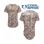 Men's Majestic San Diego Padres #1 Ozzie Smith Replica Camo Alternate 2 Cool Base MLB Jersey