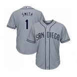 Men's Majestic San Diego Padres #1 Ozzie Smith Replica Grey Road Cool Base MLB Jersey