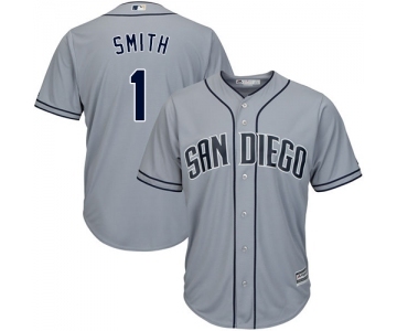 Men's Majestic San Diego Padres #1 Ozzie Smith Replica Grey Road Cool Base MLB Jersey