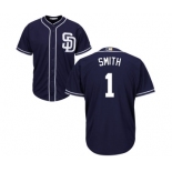 Men's Majestic San Diego Padres #1 Ozzie Smith Replica Navy Blue Alternate 1 Cool Base MLB Jersey