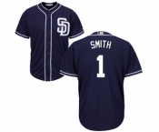 Men's Majestic San Diego Padres #1 Ozzie Smith Replica Navy Blue Alternate 1 Cool Base MLB Jersey