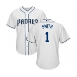 Men's Majestic San Diego Padres #1 Ozzie Smith Replica White Home Cool Base MLB Jersey