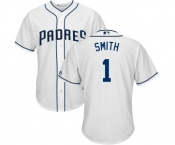 Men's Majestic San Diego Padres #1 Ozzie Smith Replica White Home Cool Base MLB Jersey